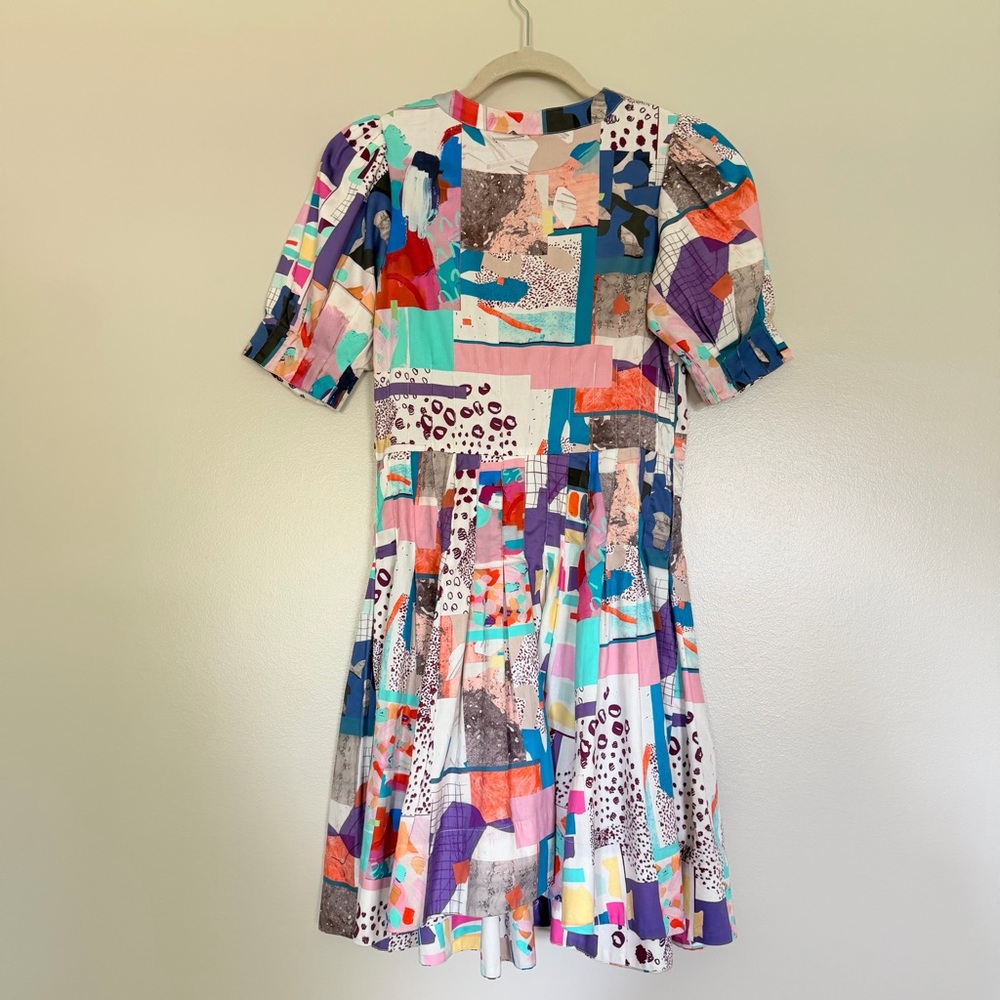 HUNTER BELL Multicolor Abstract Patchwork Mini Dr… - image 5